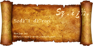 Szél Áron névjegykártya